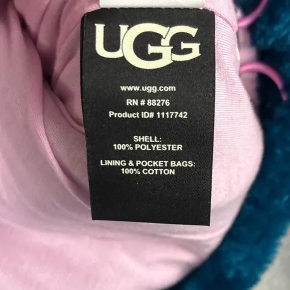 Deadstock NWT Uggs Elaina Colorblock Pink/Blue Faux-fur Jacket Size Medium - Picture 5 of 7
